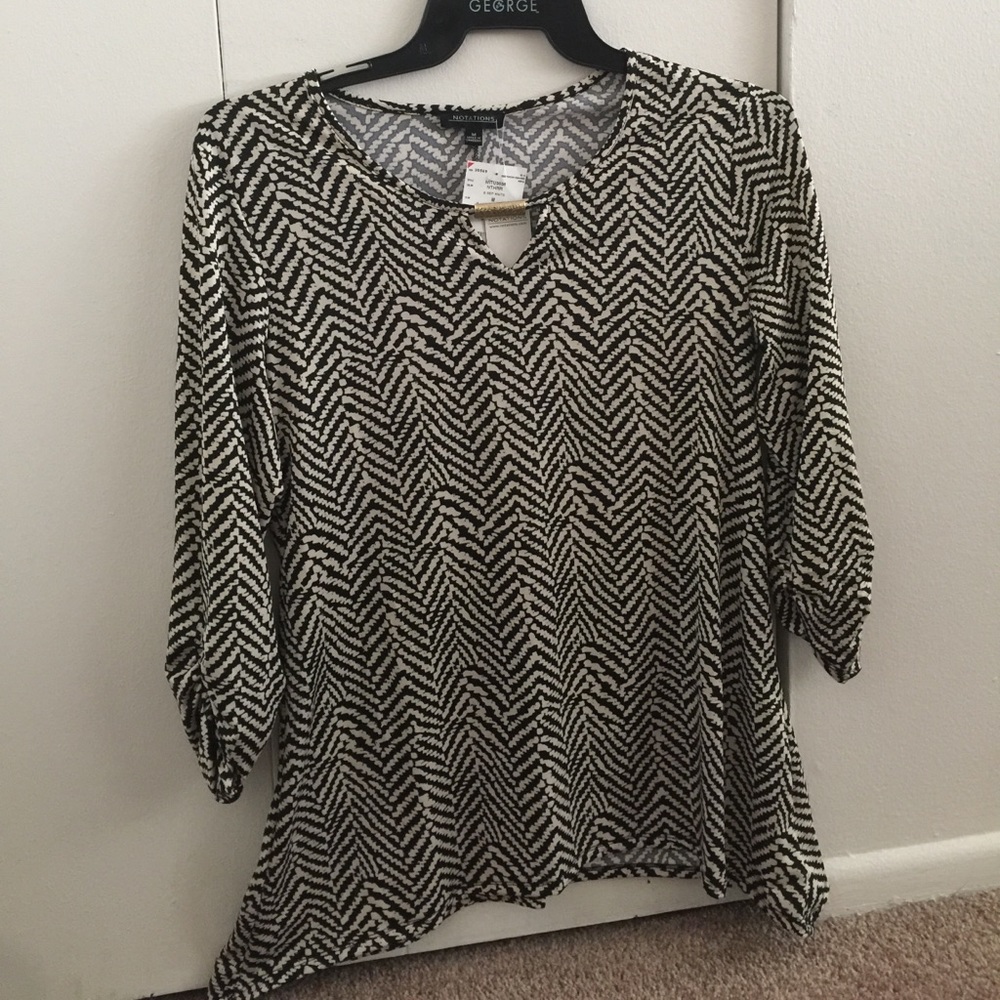 Black and white blouse