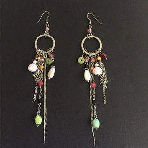 Designer Multi Colored Beaded Drop Earrings