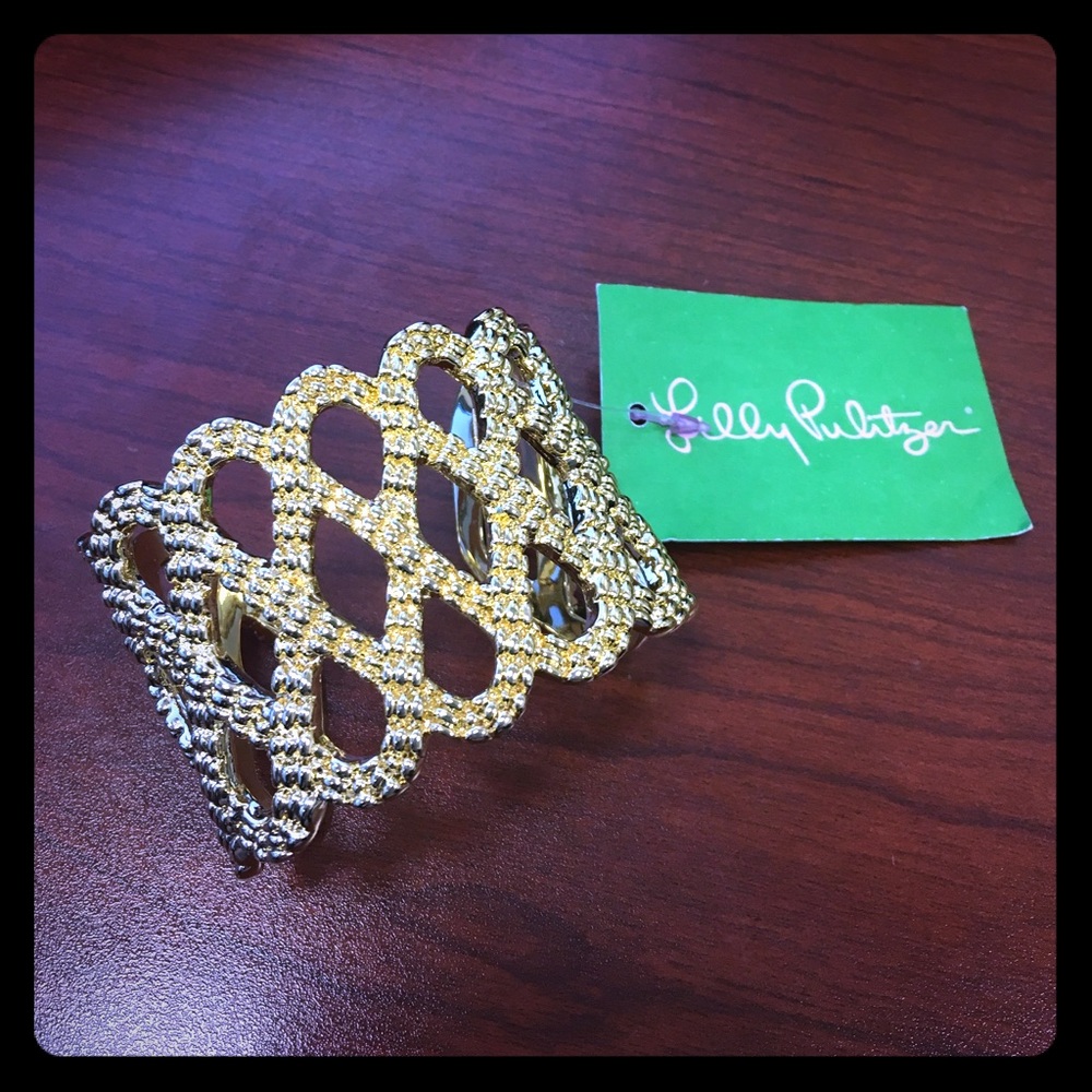 NWT Lilly Pulitzer Gold Lattice Cuff