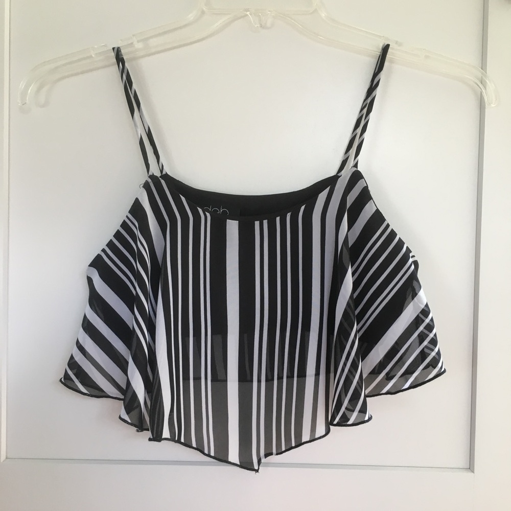 🏝 SUMMER SALE! Black/White Striped Crop Top: NWOT