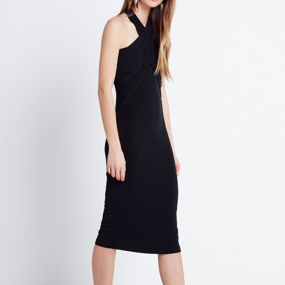 Bcbgeneration Draped Overlay Halter Dress