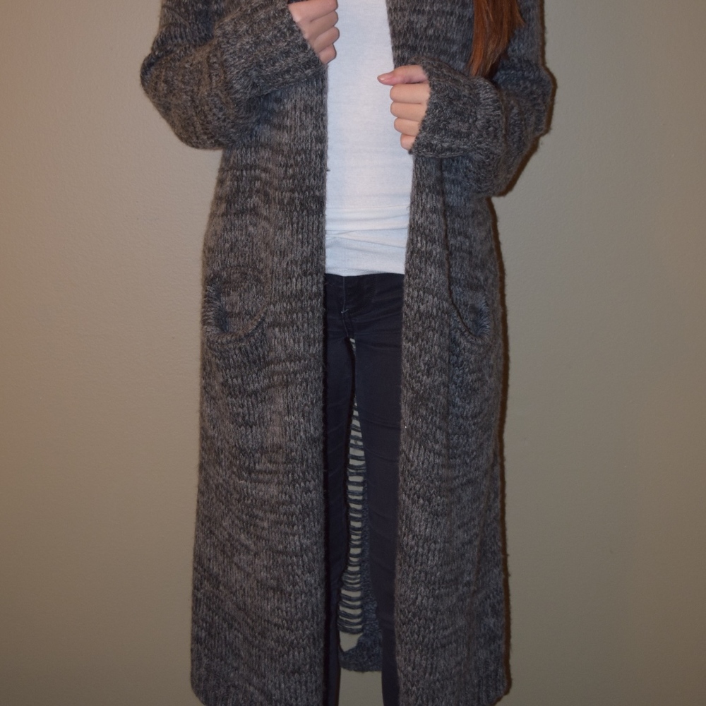 Long Gray Sweater Cutout