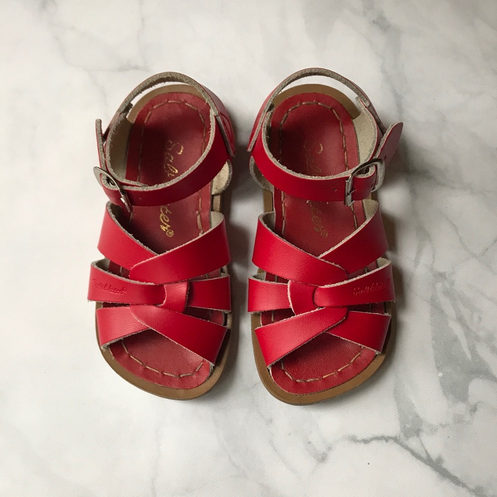 ❌SOLD ❌Salt Water Red Leather Sandals