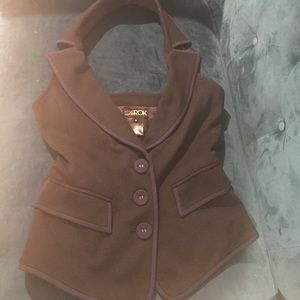 La Rok black and navy halter vest