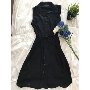 Black button down dress