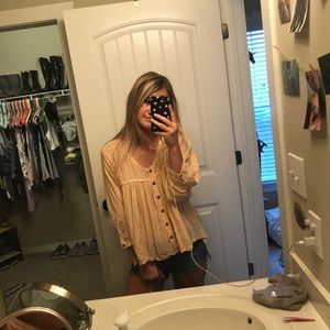 FREE PEOPLE - Flowy Baseball Shirt