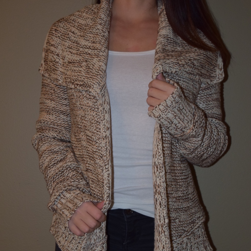 Cream & Brown Cardigan