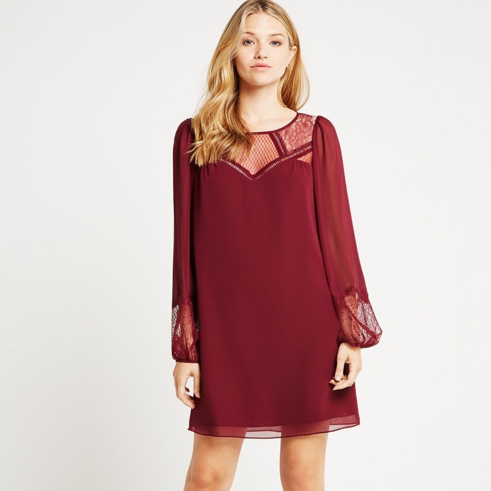 Bcbgeneration Lace-Trimmed Babydoll Dress