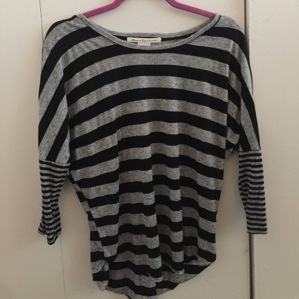 Black and grey striped top
