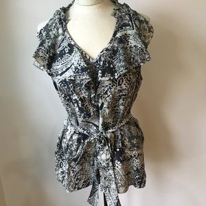 Banana republic print silk top