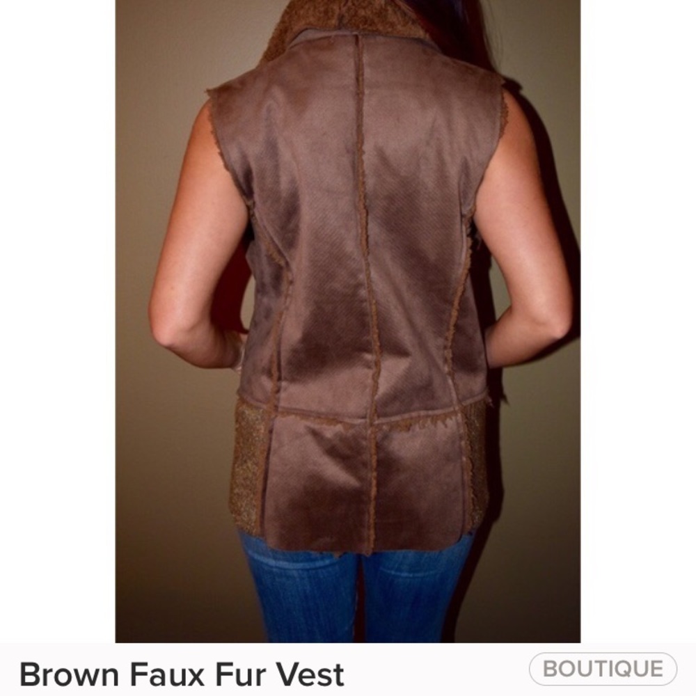 Brown faux fur vest