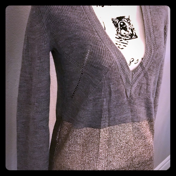 PAIGE Delphine Metallic Dip-Dye Sweater Rose Gold - Picture 1 of 6