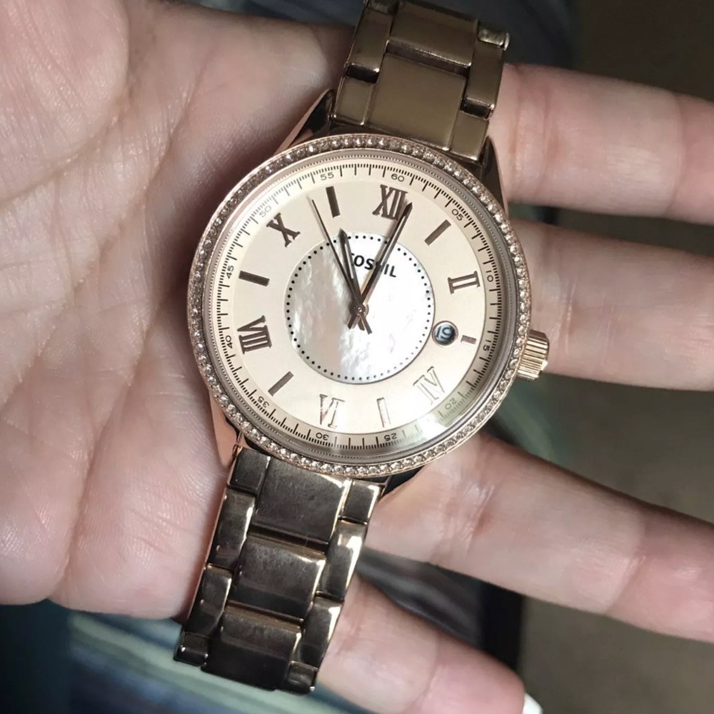 Rose Gold Fossil Watch