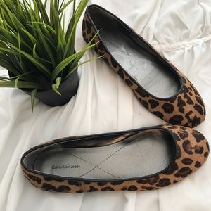 Calvin Klein leopard Flats