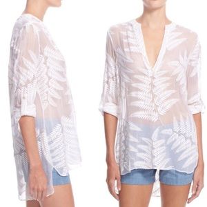 Alice & Olivia Darcelle Embroidered Silk Shirt