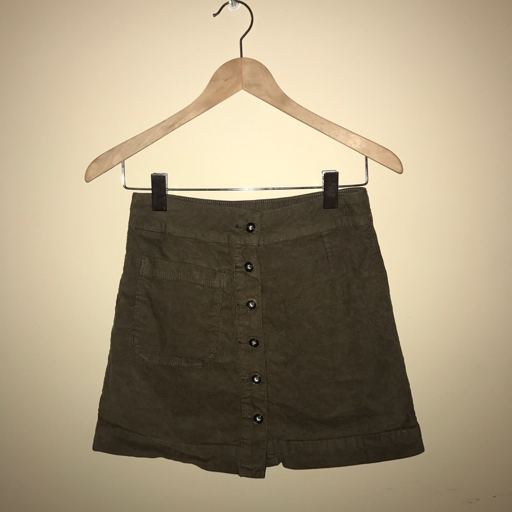 Free people button down Corduroy skirt