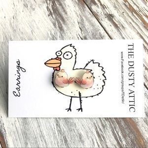 Birds Stud Post Earrings