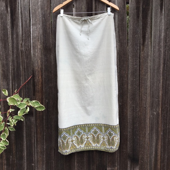 Sage Green Cotton Hippie Skirt - Picture 15 of 16
