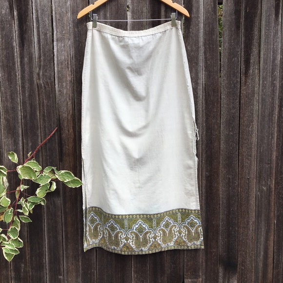 Sage Green Cotton Hippie Skirt - Picture 16 of 16