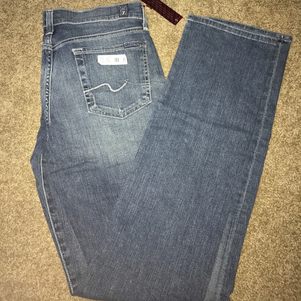 7 for all mankind straight leg jeans never worn 30