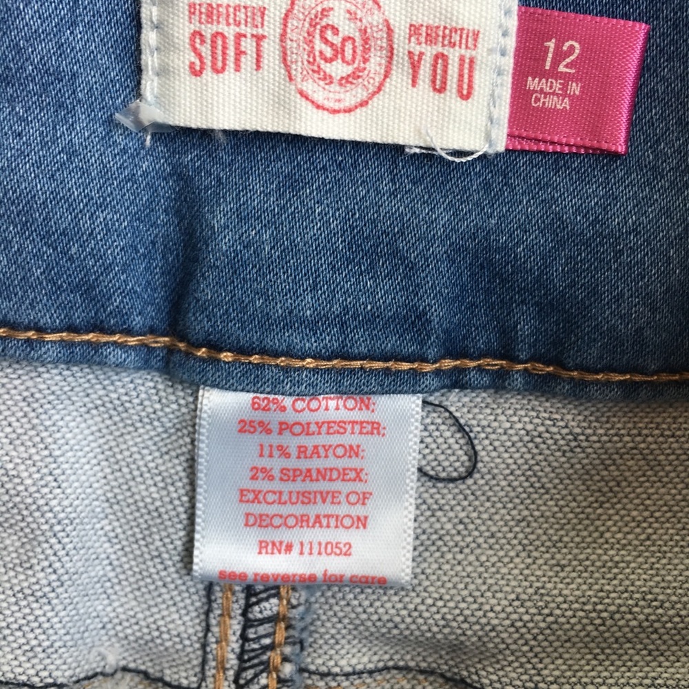 SO Light Wash Braided Belt Loop Jean Shorts New - Picture 6 of 7