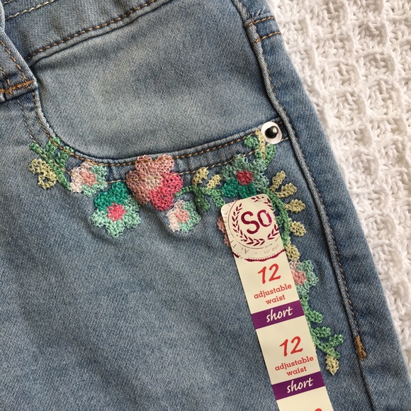 SO Light Wash Braided Belt Loop Jean Shorts New - Picture 5 of 7