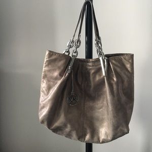 Michael Kors distressed gold purse