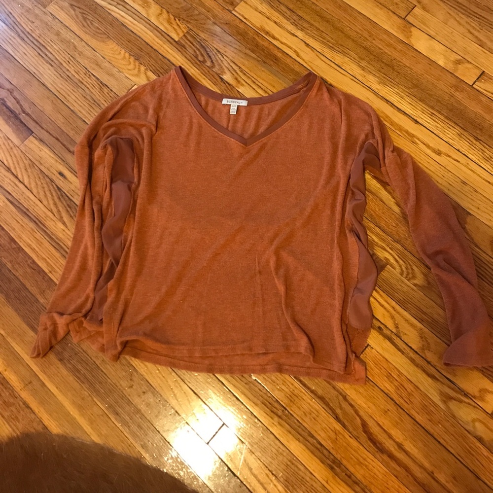 Anthropologie Bordeaux Long Sleeve Top