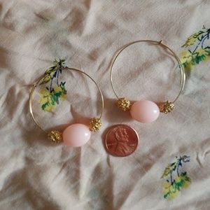BaubleBar Pink & Gold Hoops
