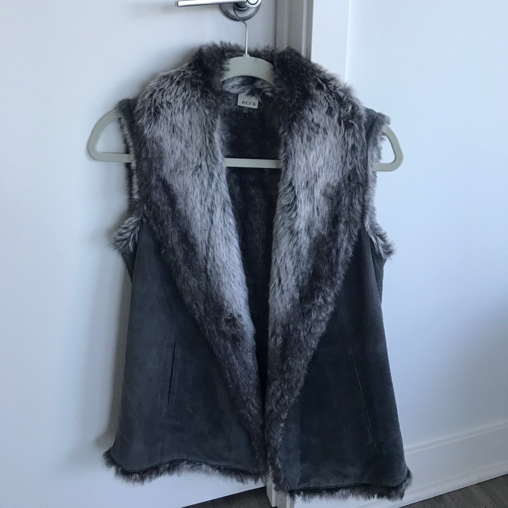 Ecru Faux Fur Vest