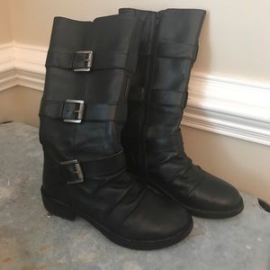 BCBG black moto boots