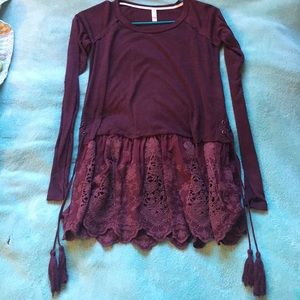 Purple tassle shirt