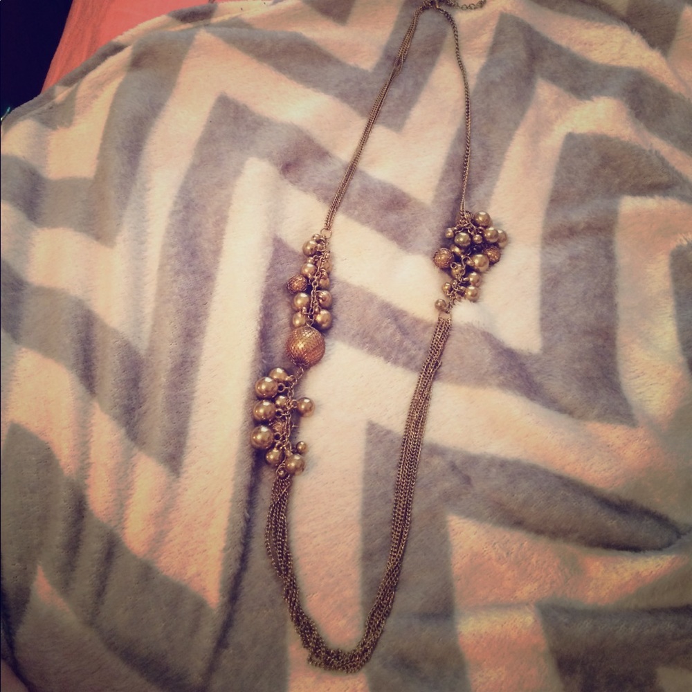 Long bauble gold necklace