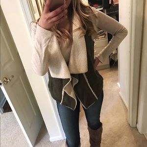 Anthropologie Shearling Quilted Vest