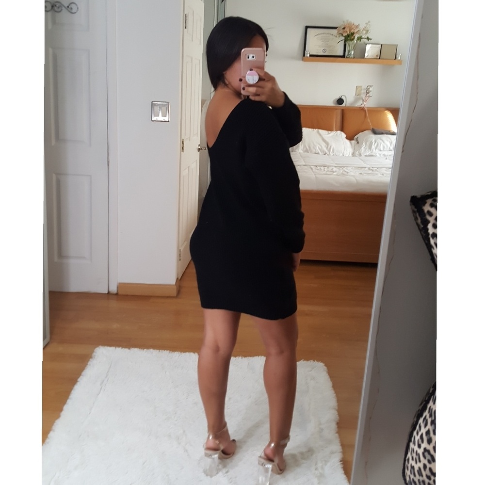 ▪LAST ONE!▪"Licorice" Black Sweater Dress NWOT - Picture 3 of 5
