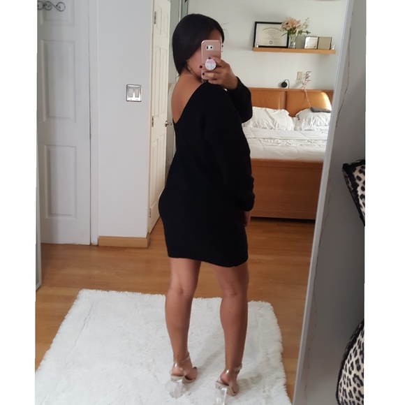 ▪LAST ONE!▪"Licorice" Black Sweater Dress NWOT - Picture 3 of 5