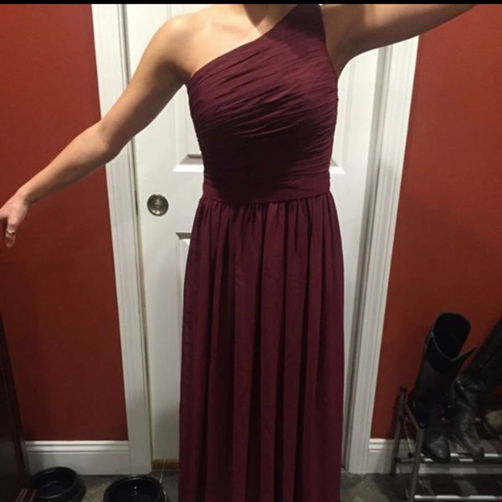 dark red dress