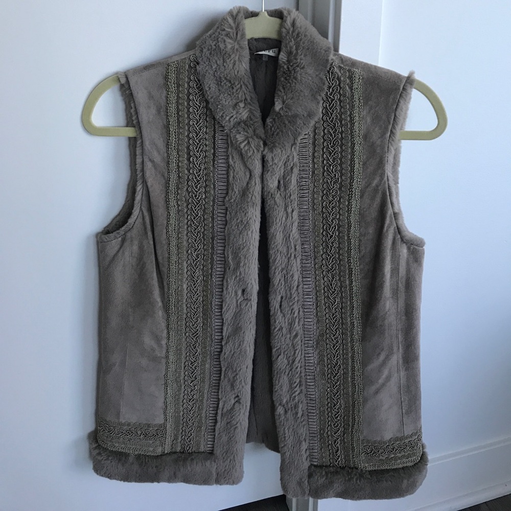 Ecru Faux Fur Vest