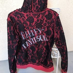 Harley Davidson lace reversible hoodie jacket