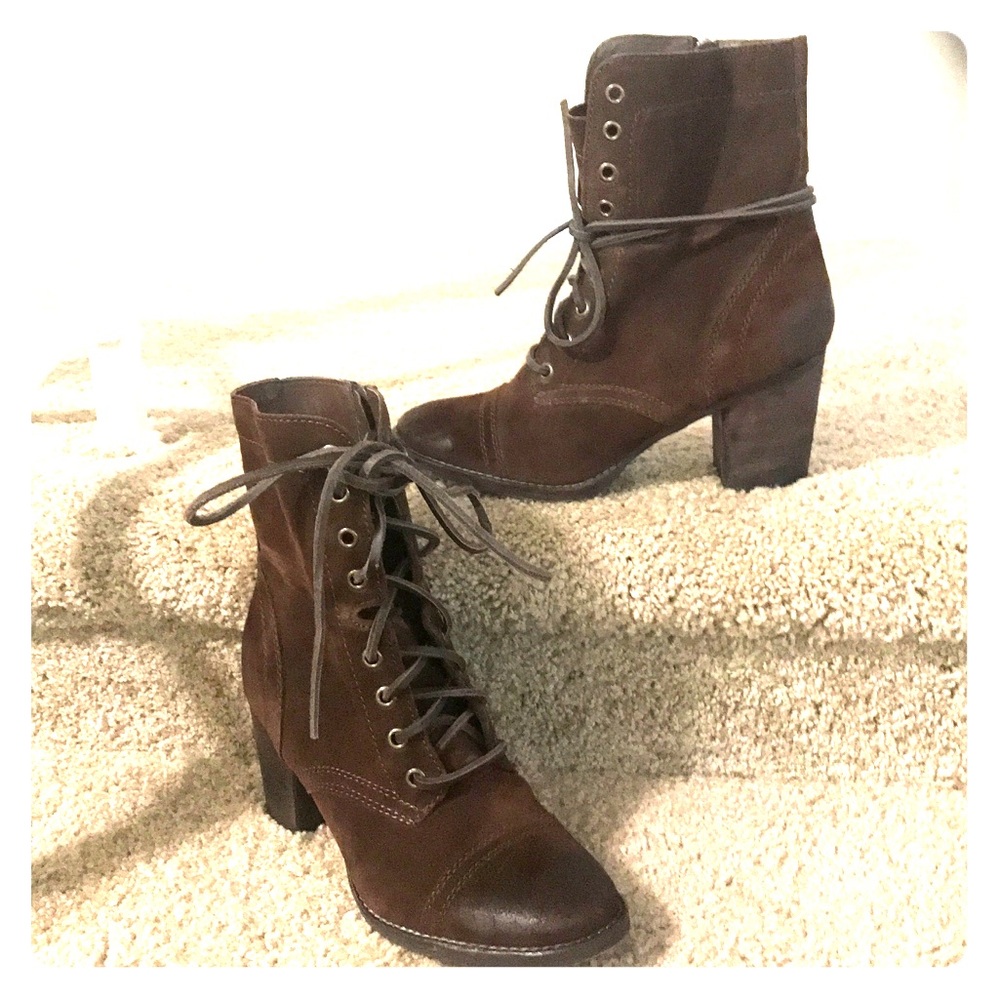 STEVE MADDEN Suede 'Gretel' Boots. 3" Heel