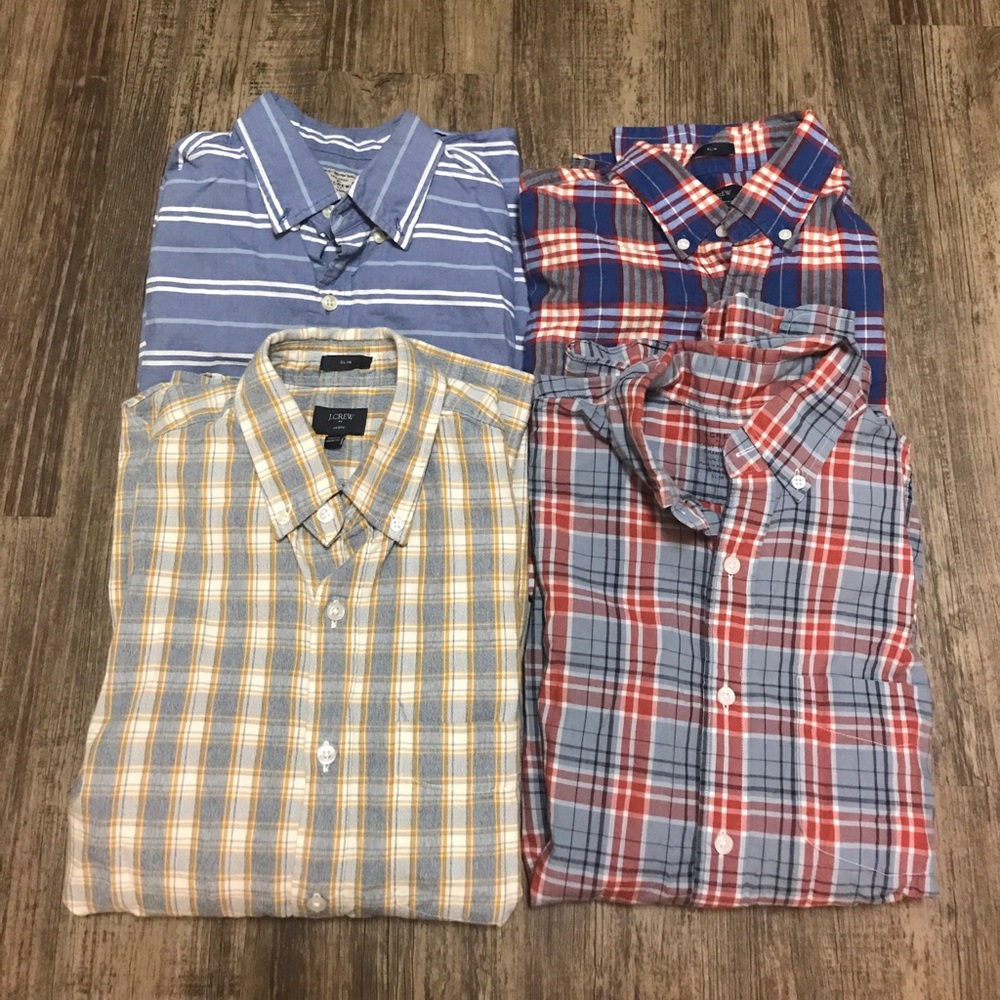 SET OF FOUR J Crew Factory Men's Dress Shirts