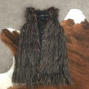 Faux feather/fur vest