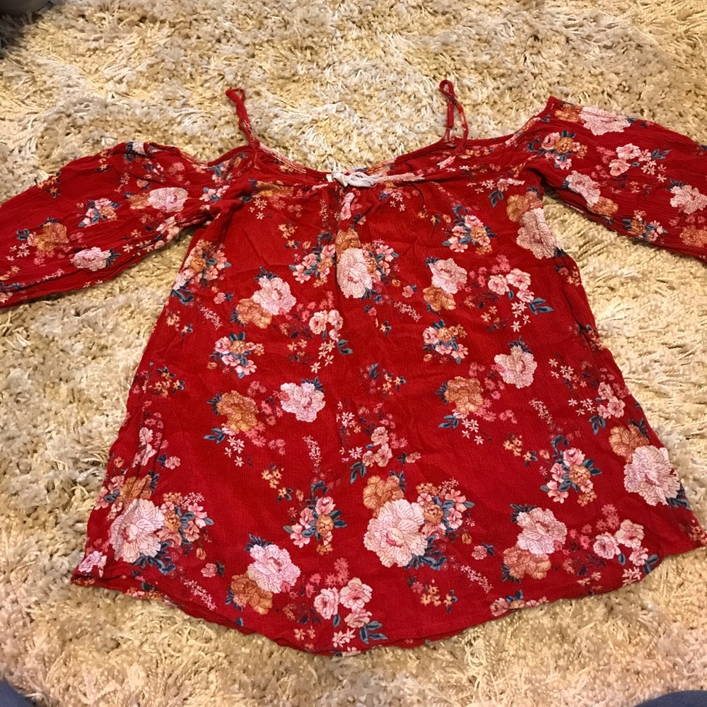 Pink rose top floral print