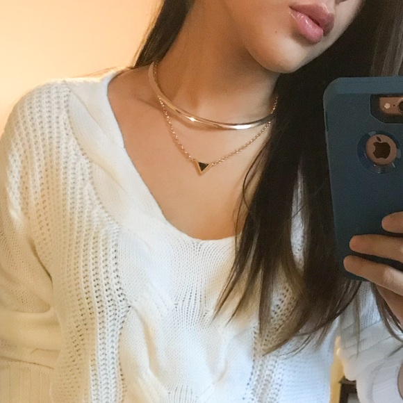 5FOR$25 Circle Chain and Triangle Pendant Necklace - Picture 4 of 5