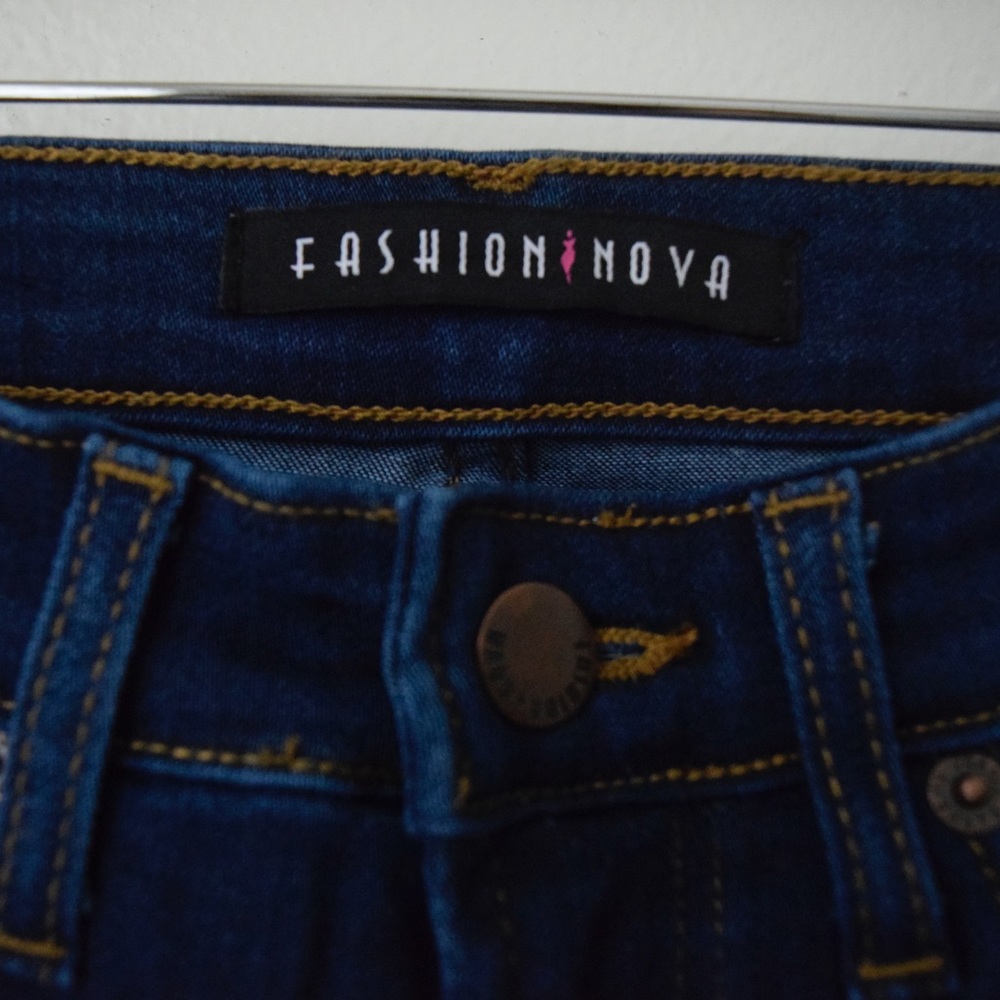 Distressed Dark blue jeans