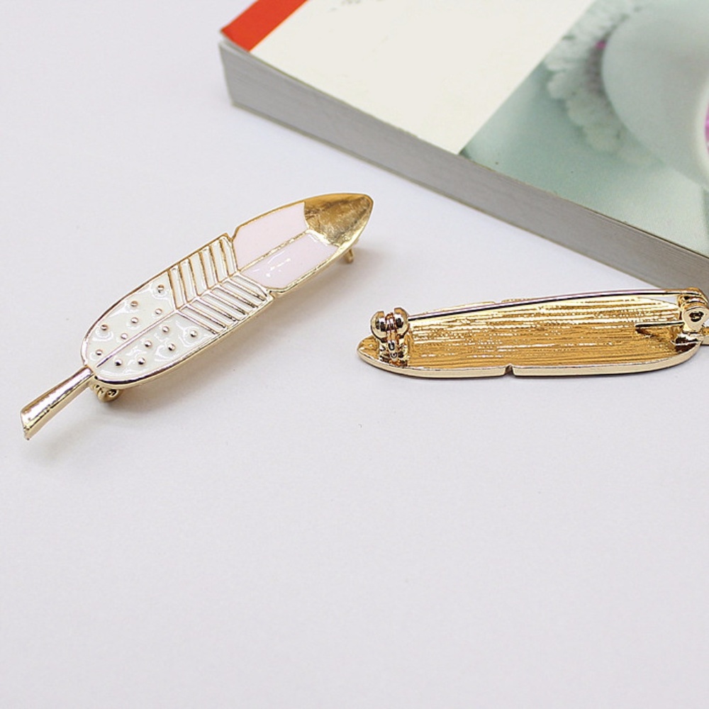 New French Feather Enamel Brooches - Picture 5 of 5