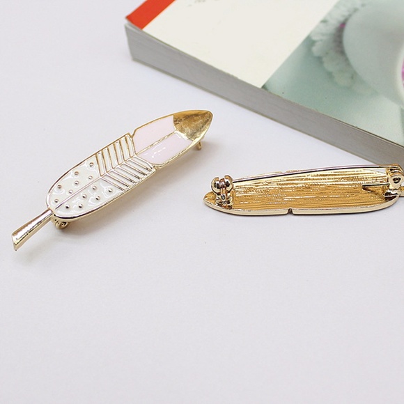 New French Feather Enamel Brooches - Picture 5 of 5