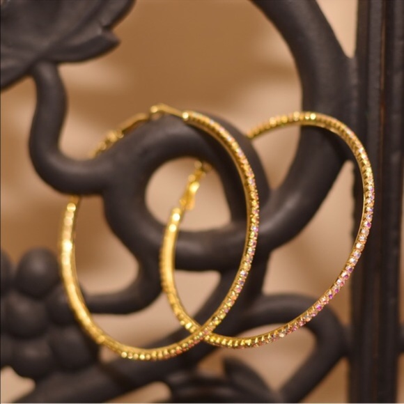 ✨Brilliant and Sparkly Hoop Earrings✨ - Picture 2 of 4