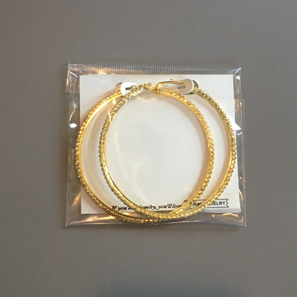 ✨Brilliant and Sparkly Hoop Earrings✨ - Picture 4 of 4