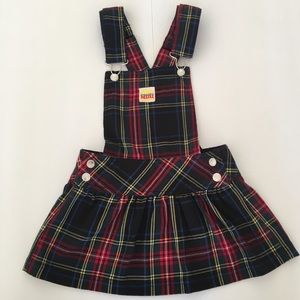 Harajuku Mini Plaid Overall Jumper Dress